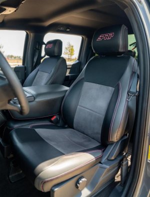 Ford F250 Front Seat Covers - PRP Seats - Standard Style - Black with Red Stitch - `23-`26